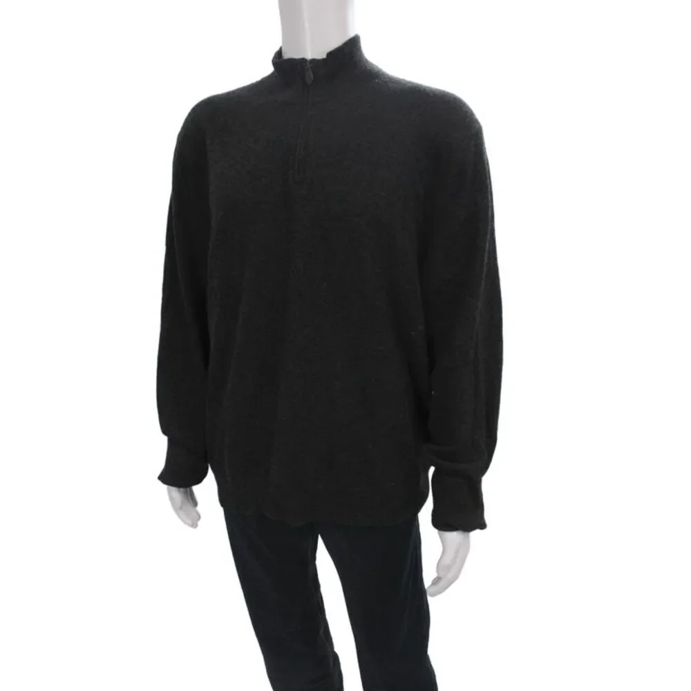 The Men's Store at Bloomingdale's Mens Cashmere Mockneck Pullover Blk Size 2XL